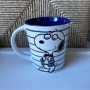 Peanuts Snoopy White Mug with blue line Accents